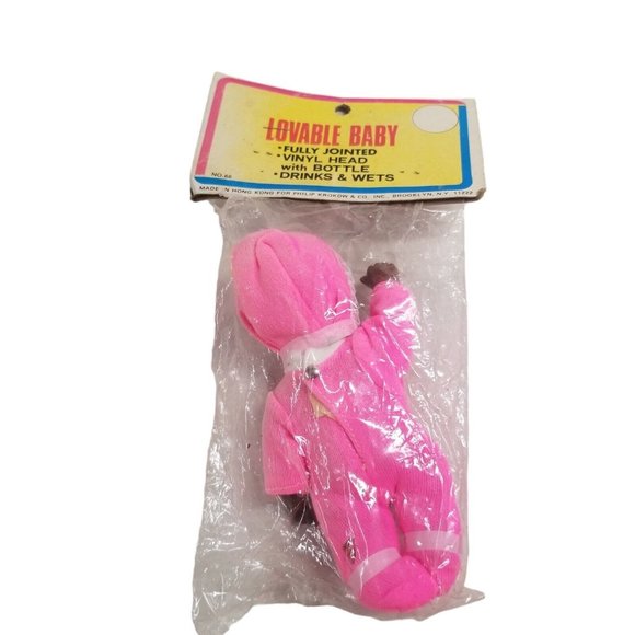 Vintage Doll Lovable Baby in Packaging Hong Kong Vinyl African American Retro - Picture 2 of 8